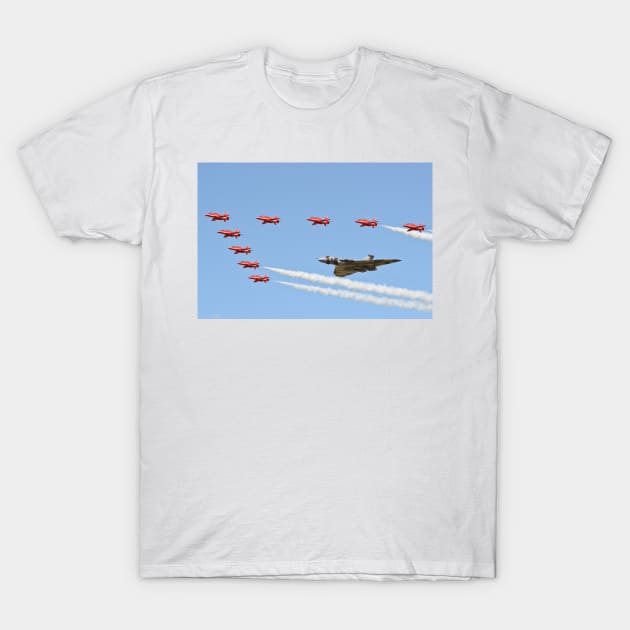 Vulcan and Red Arrows T-Shirt by aviationart